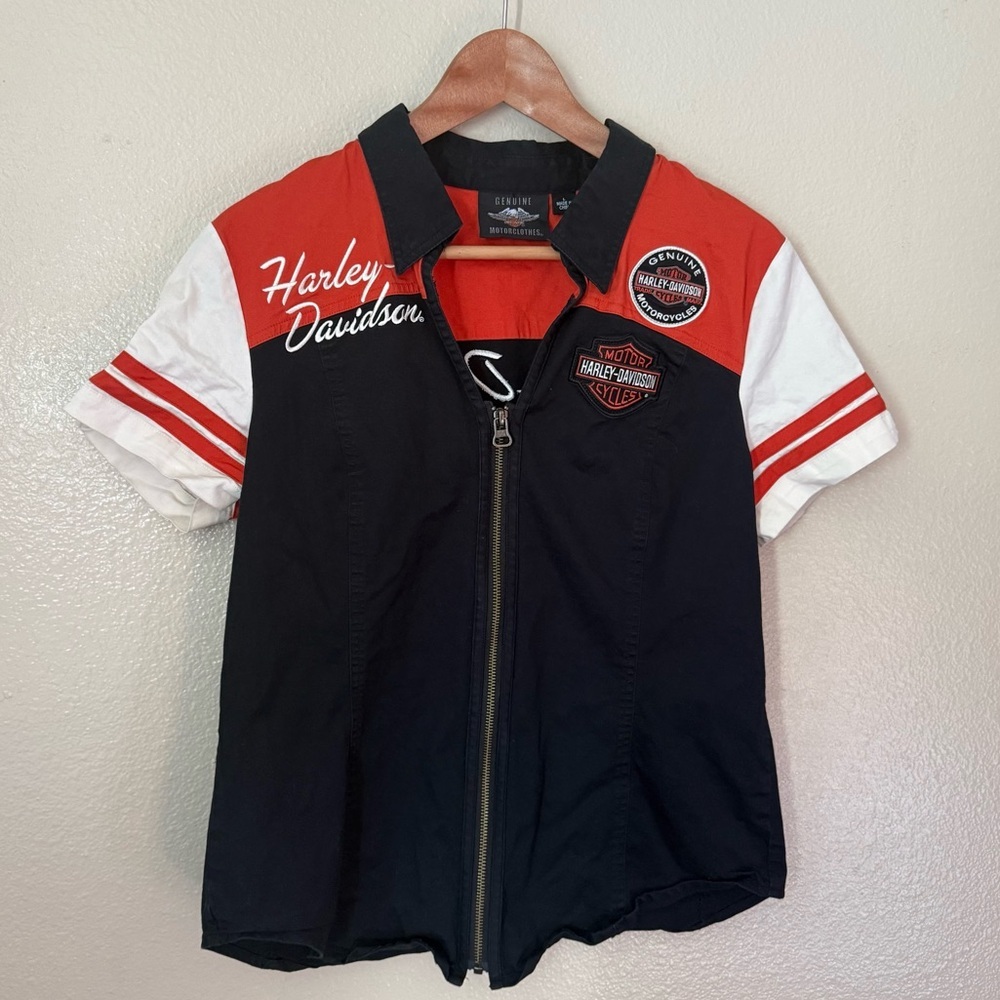 Harley-Davidson Classic Colorblock Zip Up Top